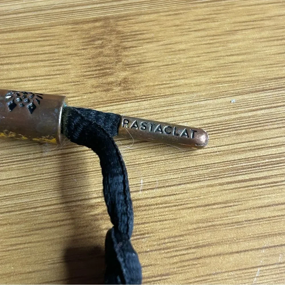rastaclat Black Braided Bracelet with Bronze Accents